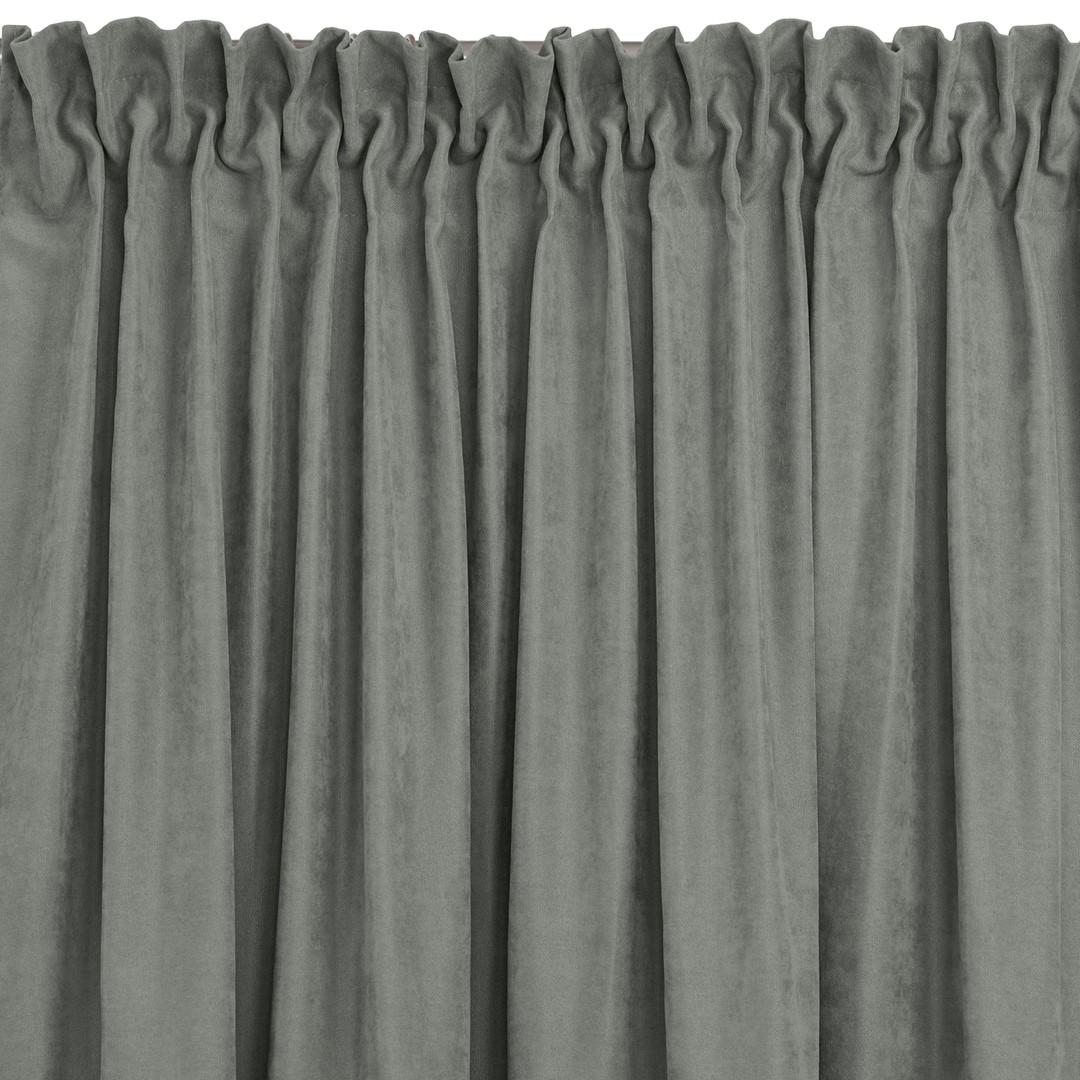 Mørklægningsgardin grå 420×270 cm - HOMEDE MILANA chenille, klassisk, rynkebånd billede