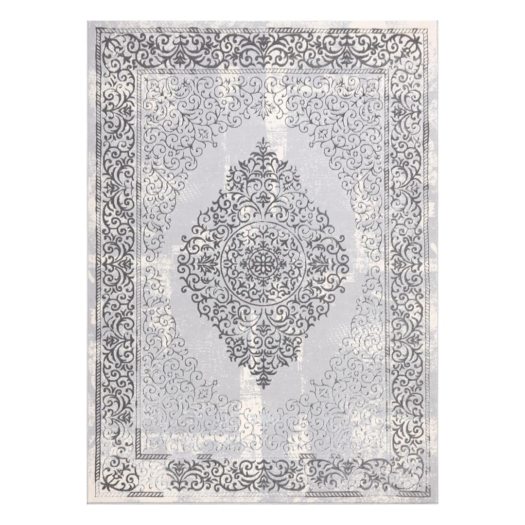 Gulvtæppe gråt 80×150 - Hakano Iona Rosette billede