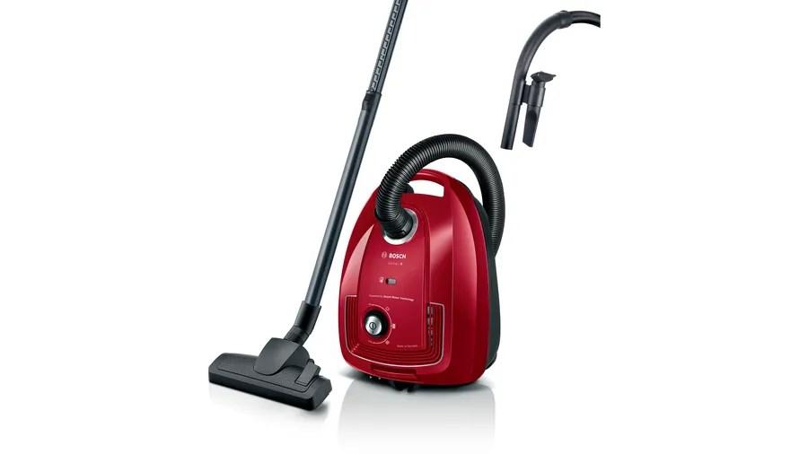 Støvsuger med pose Bosch Serie 4 BGB38RD2, 4 l, 600 W – rød/sort billede