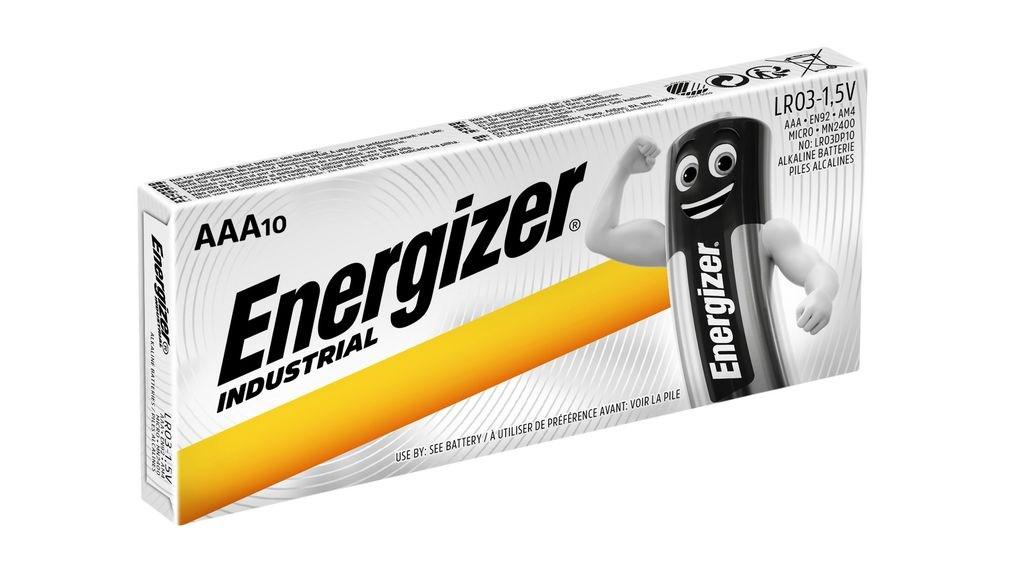 Alkaliske AAA-batterier Energizer Industrial Pro LR03 1,5 V - 10 stk.