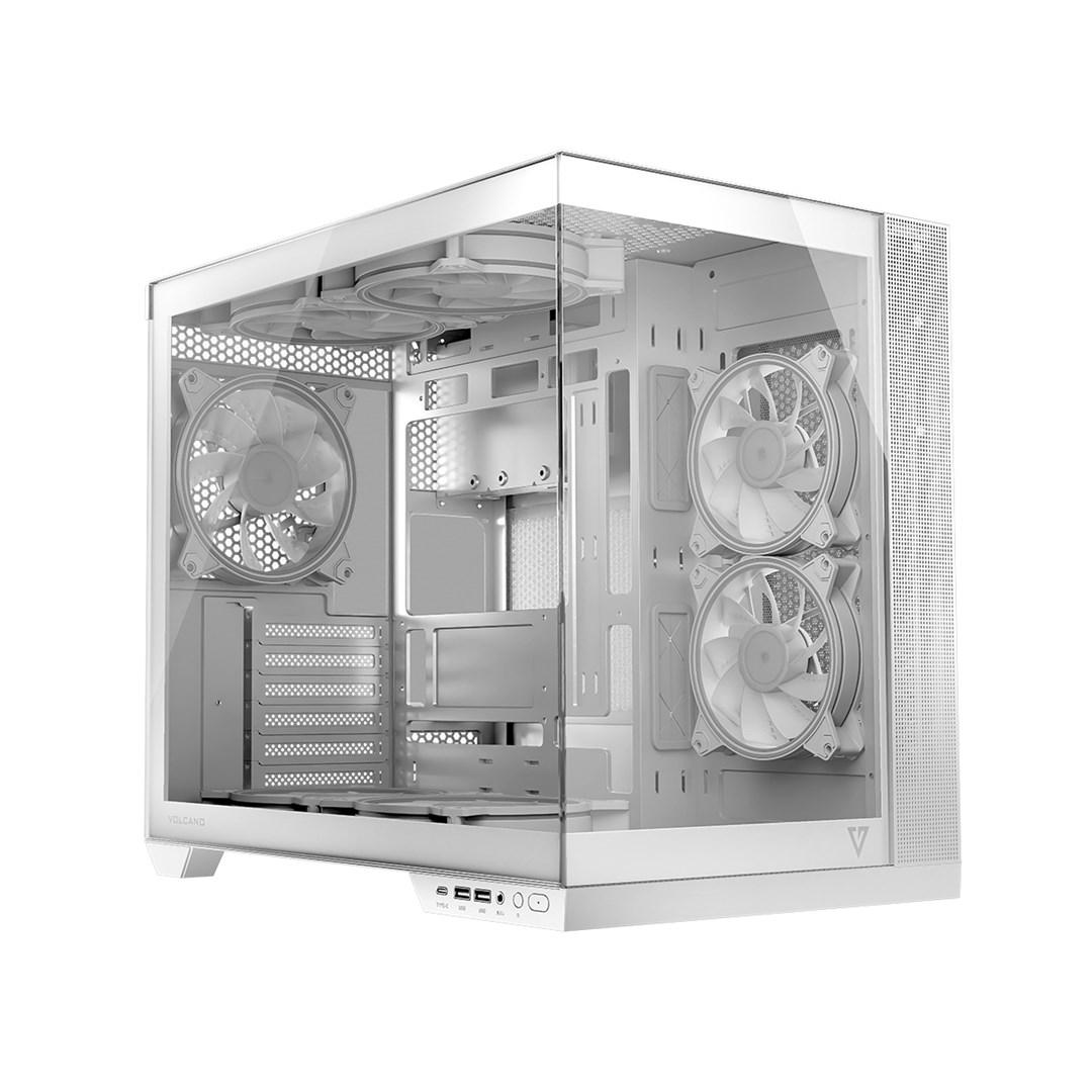 PC kabinet MODECOM Volcano Panorama Midi – hvid billede