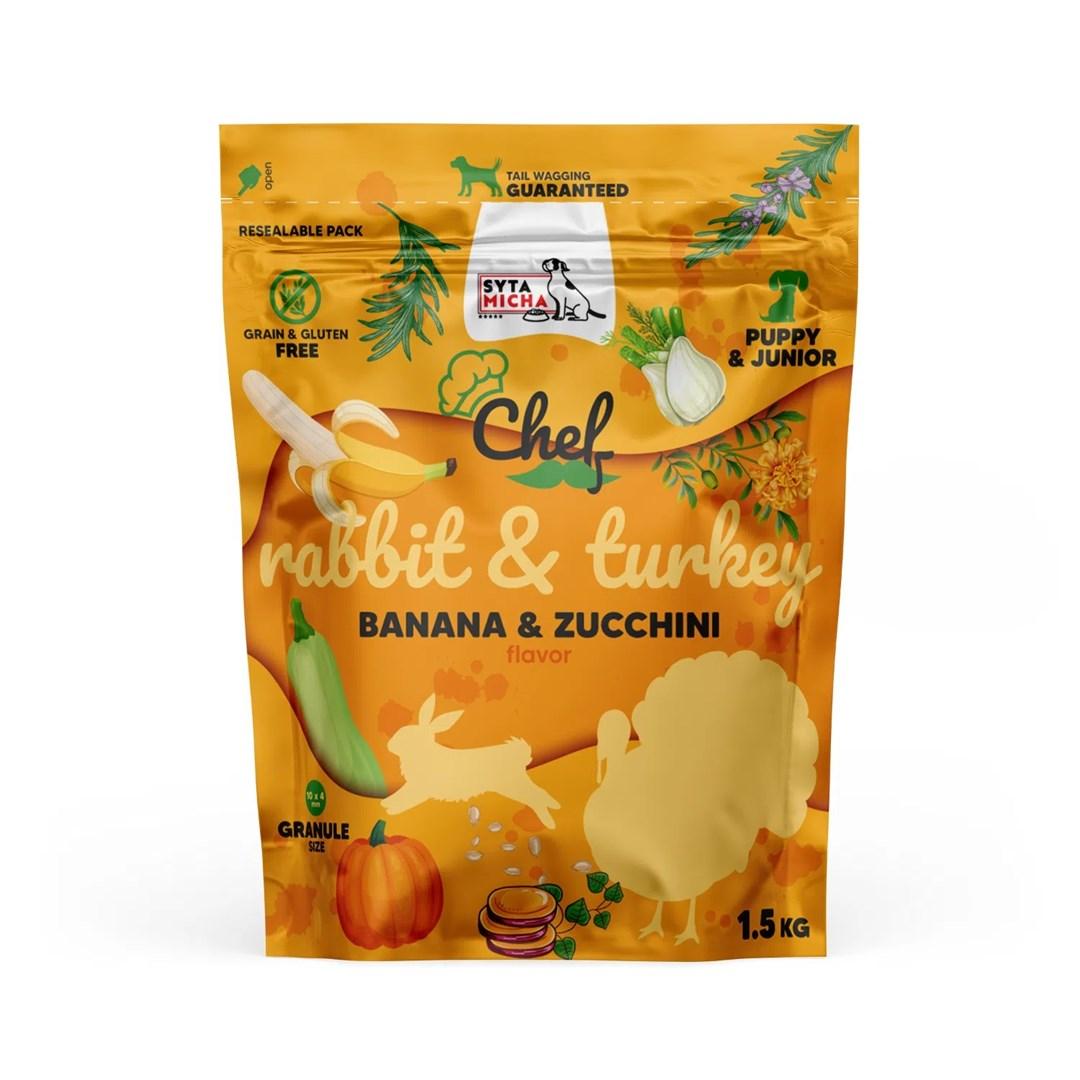 Hundefoder tørfoder SYTA MICHA Chef kanin & kalkun junior 1,5 kg billede