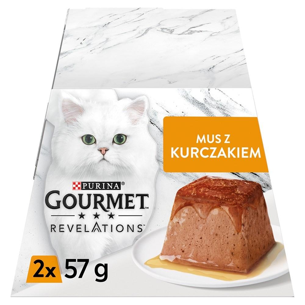 Vådfoder til kat – Purina Gourmet Revelations mousse med kylling i sauce, 2×57 g billede