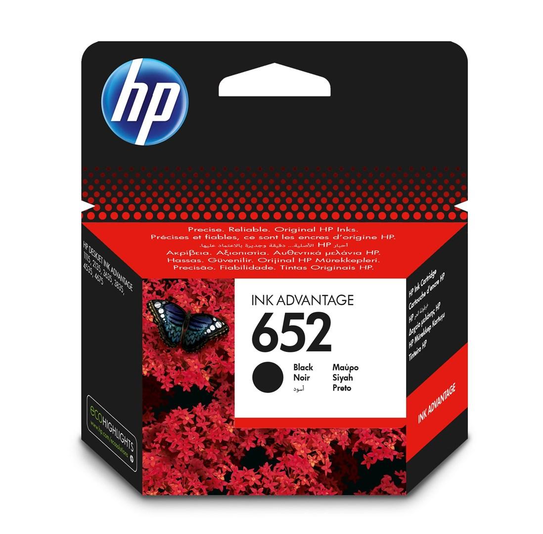 Blækpatron HP 652 sort - original