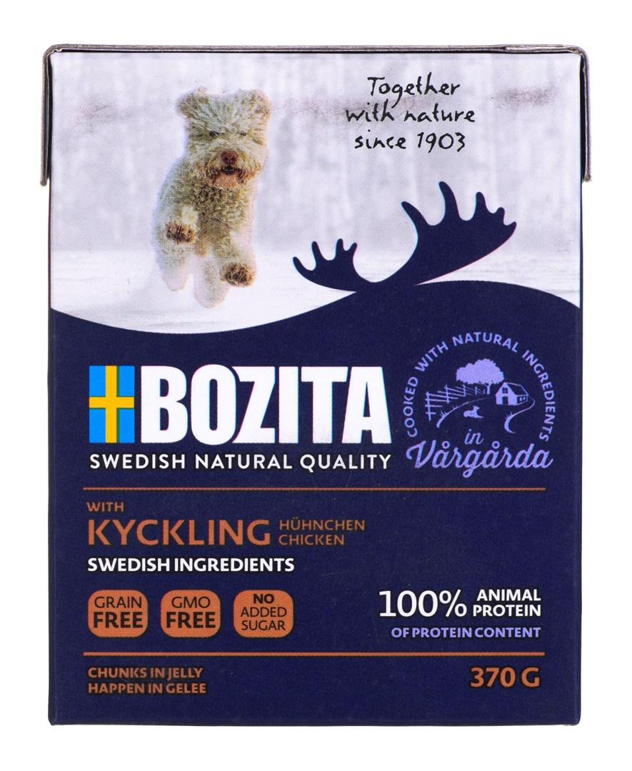 Vådfoder til hund – BOZITA bidder i gelé med kylling 370 g billede