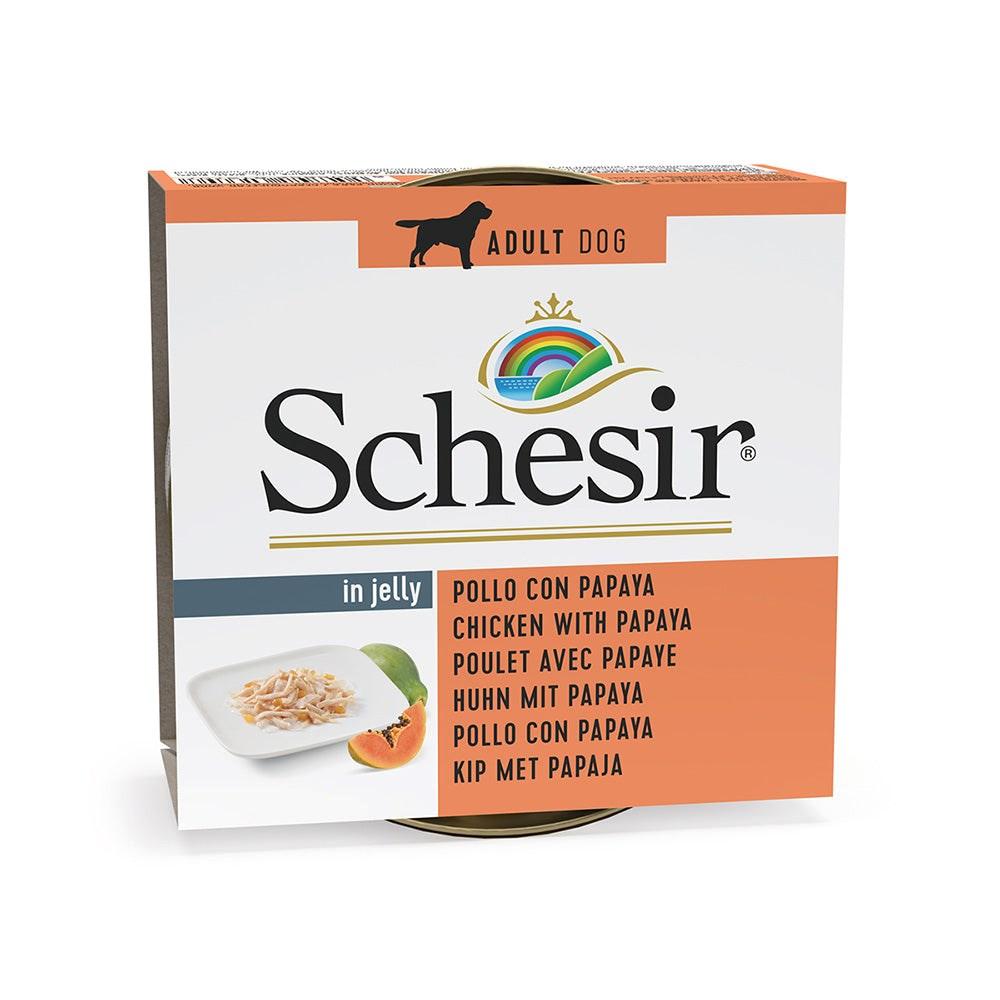Hundefoder vådfoder Schesir kylling med papaya i gelé – 150 g billede