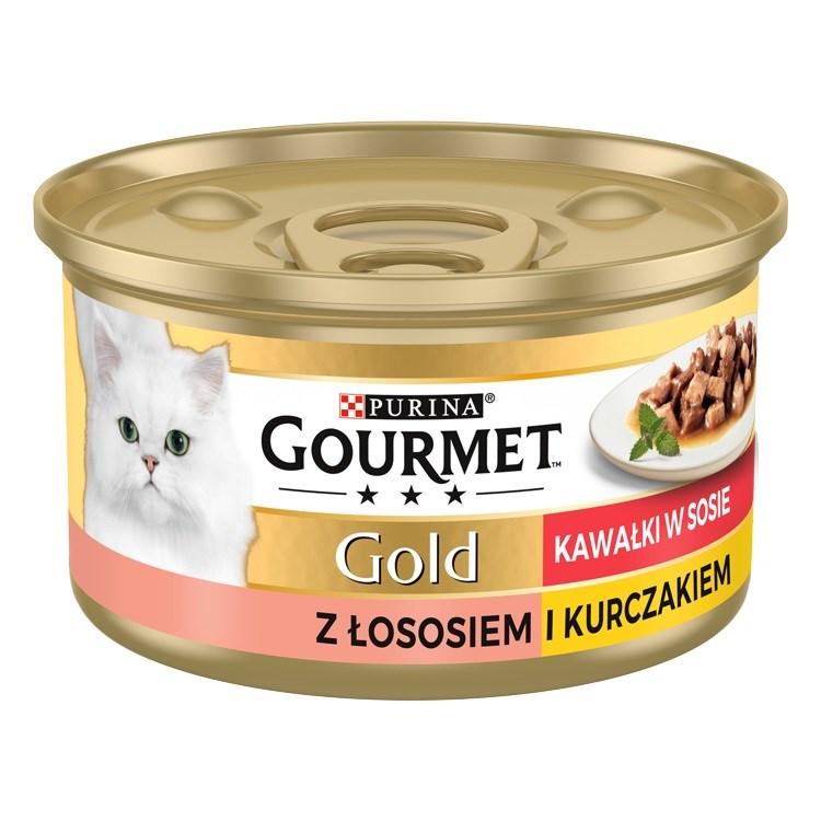 Vådfoder til kat – Purina Gourmet Gold, laks og kylling, 85 g billede
