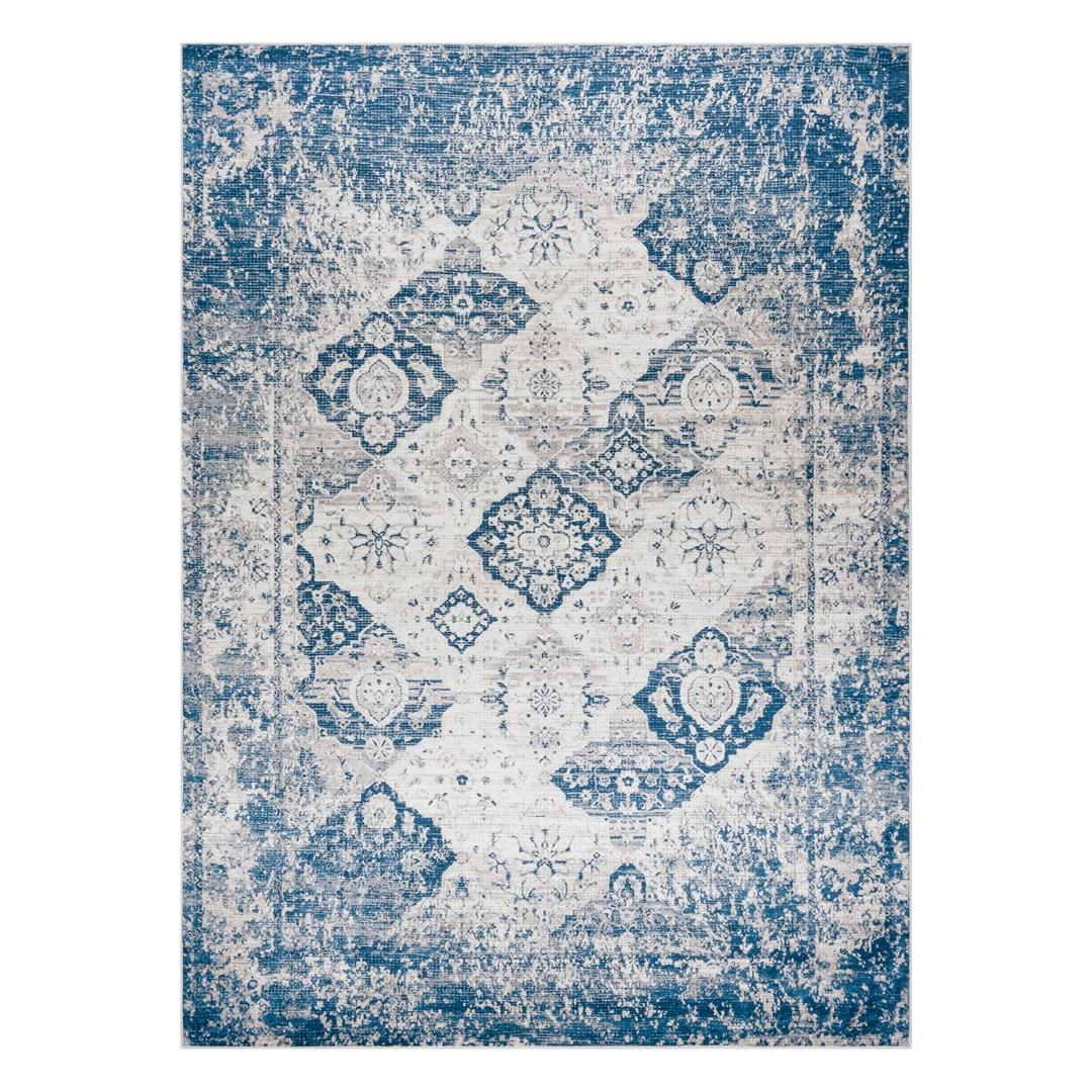 Gulvtæppe vintage 160x220 - Hakano Arlen Rosette2, beige/blå billede