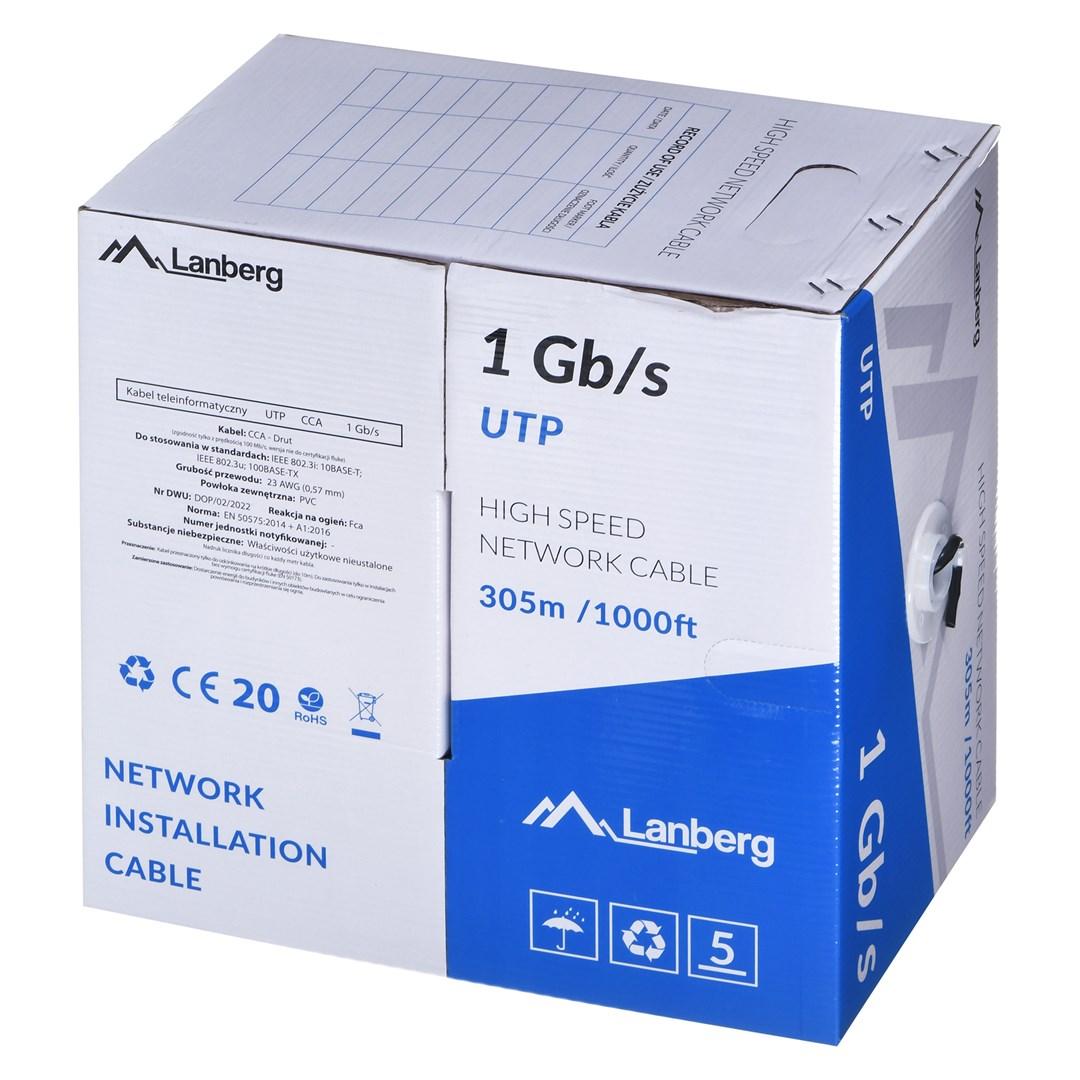 Netværkskabel UTP Lanberg 1 Gb/s - 305 m, sort billede