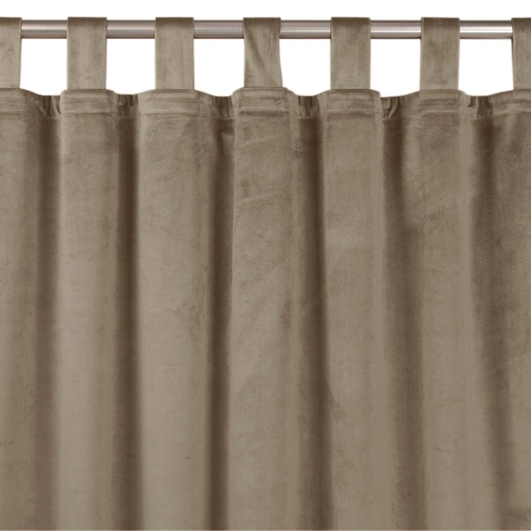 Mørklægningsgardin fløjl 400×175 cm - beige, klassisk med stropper 10 cm, HOMEDE VILA billede