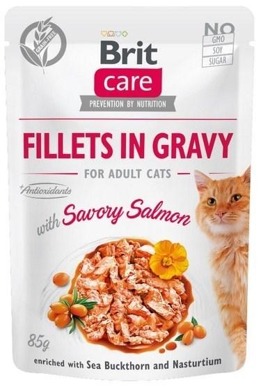 Vådfoder til kat – Brit Care Fillets in Gravy, laks i sauce, 85 g billede