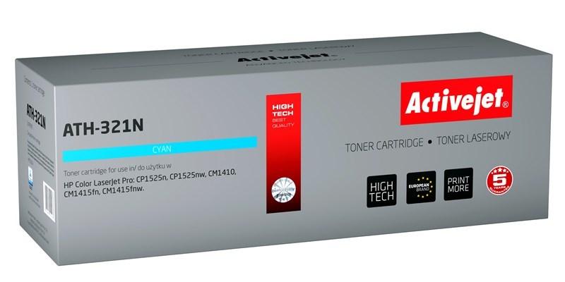 Toner til HP – Activejet ATH-321N cyan (erstatning for HP 128A CE321A, 1.300 sider) billede