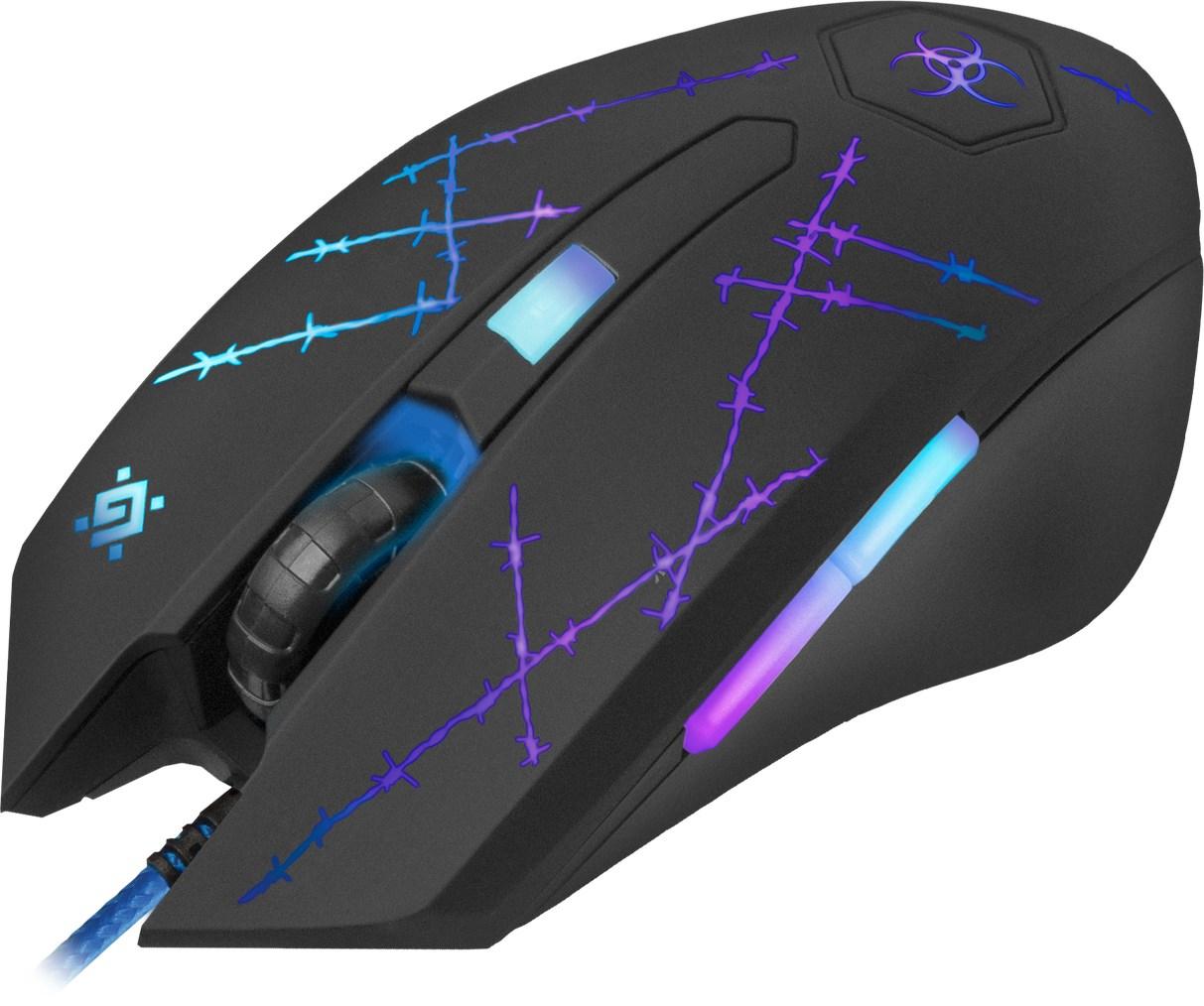 Gaming mus - Defender Forced GM-020L, ambidextrøs, USB, optisk, 3.200 DPI billede