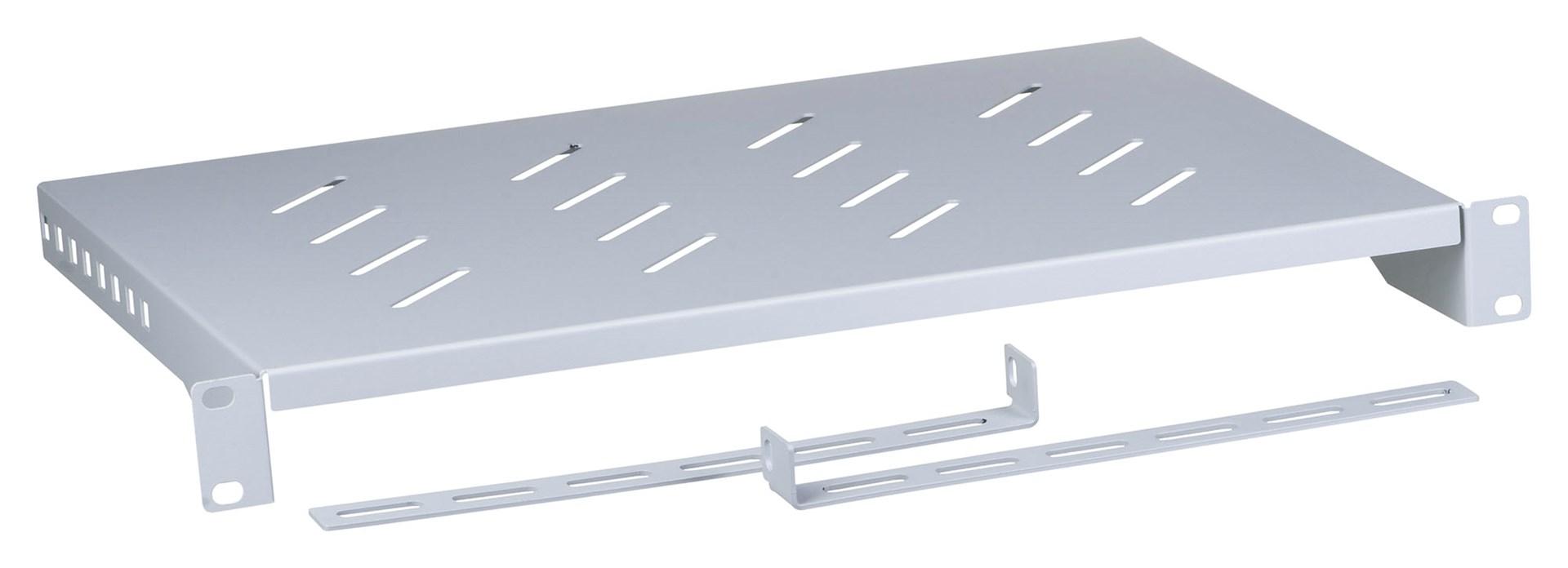 19" rackhylde 1U - Lanberg AK-1004-S, grå, 483×300 mm, 25 kg