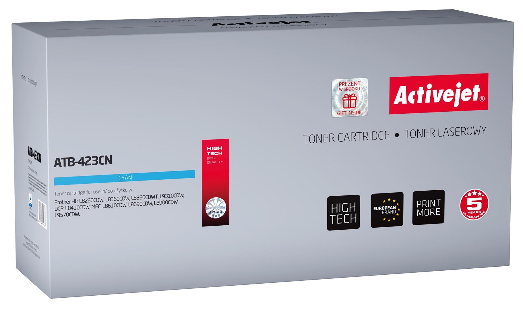 Tonerpatron cyan – Activejet ATB-423CN (erstatning for Brother TN-423C), 4.000 sider billede
