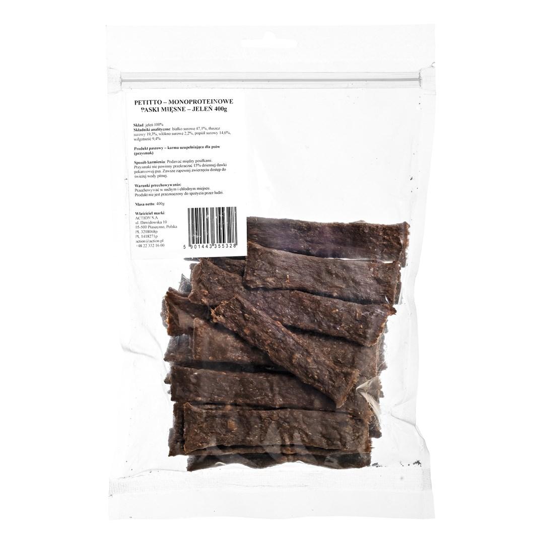 Hundegodbidder – PETITTO monoprotein kødsnacks med hjort, 400 g billede