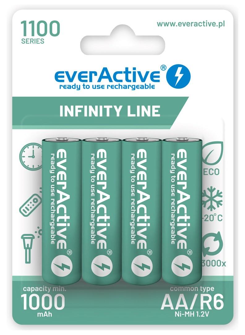 AA batterier genopladelige everActive Ni-MH 1100 mAh Infinity Line - 4 stk. billede