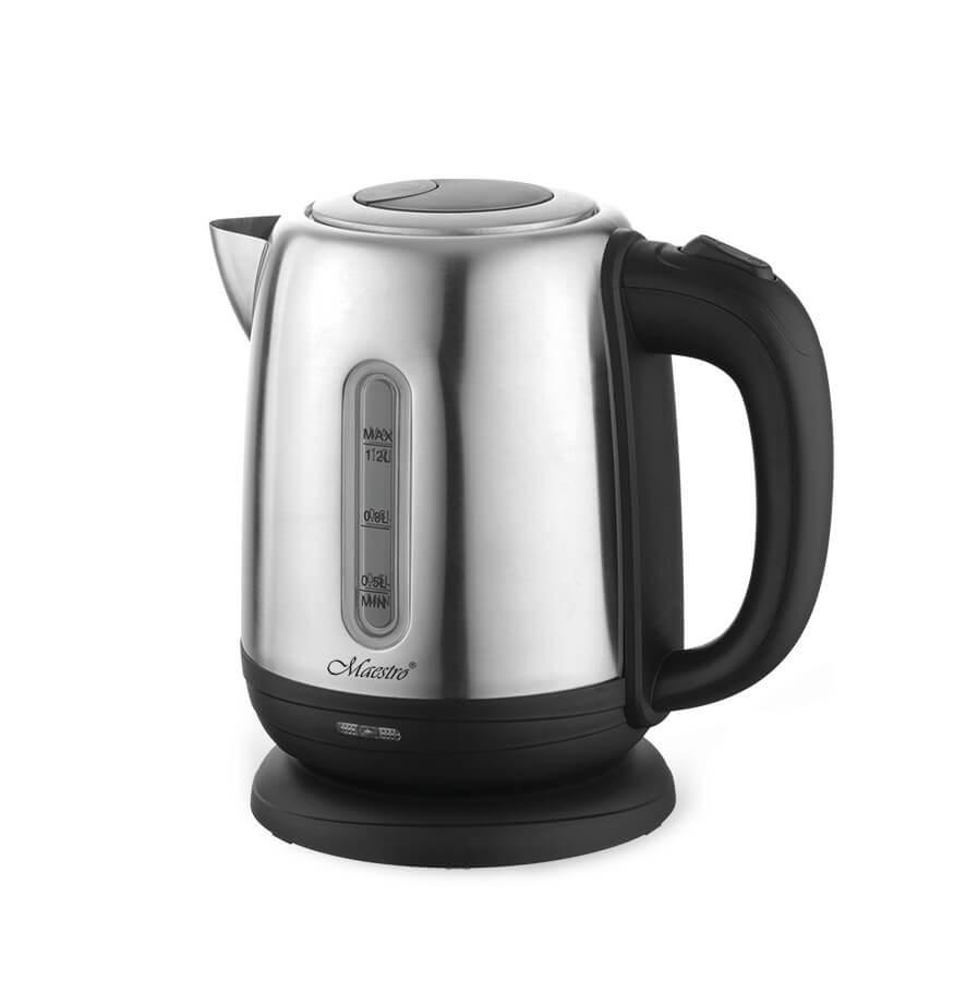 Elkedel Maestro MR-027 1,2 l - stål/sort, 1.630 W billede