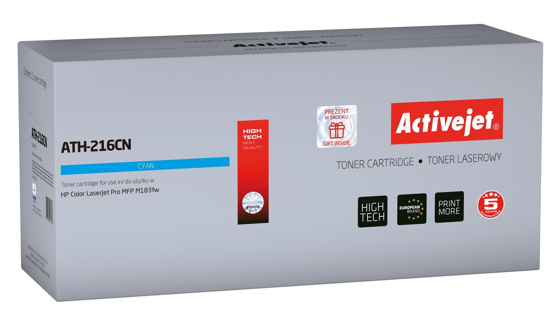 Tonerpatron cyan Activejet ATH-216CN til HP 216A (W2411A) – med chip, 850 sider billede