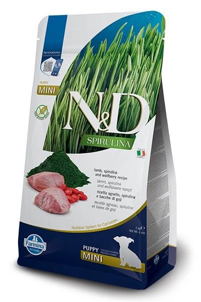 Hundefoder tørfoder Farmina N&D Spirulina Lam Puppy Mini 2 kg billede