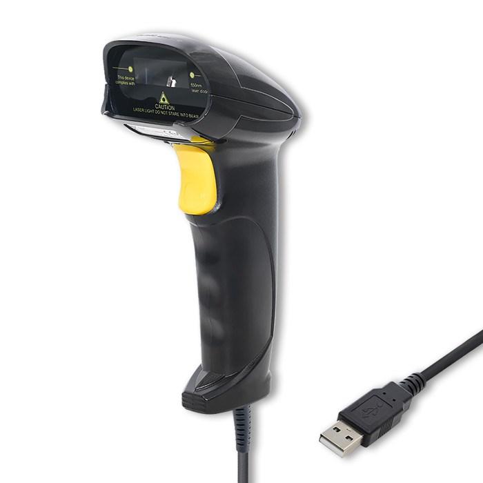 Stregkodescanner Qoltec 1D laserscanner | USB | sort billede