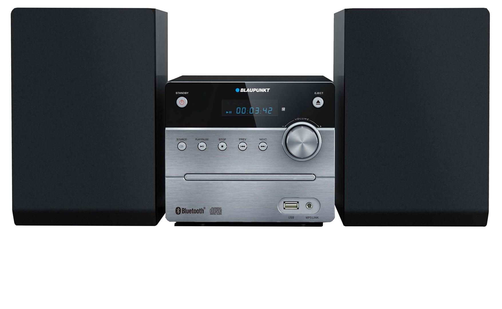 Mikroanlæg med Bluetooth – Blaupunkt MS12BT, 5 W, sort billede