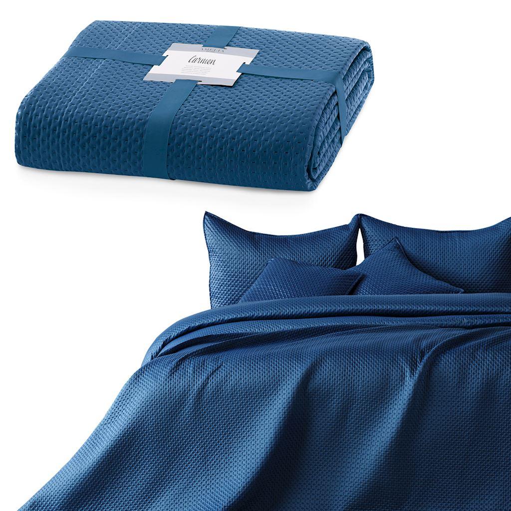 Sengetæppe AmeliaHome CARMEN satin indigo 170×270 billede