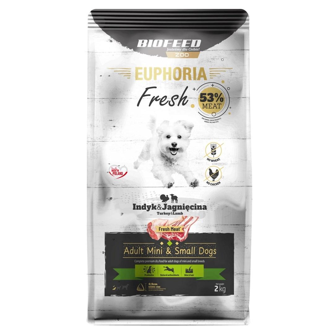 Hundefoder tørfoder BIOFEED Euphoria Fresh Adult Mini & Small – kalkun med lam, 2 kg billede