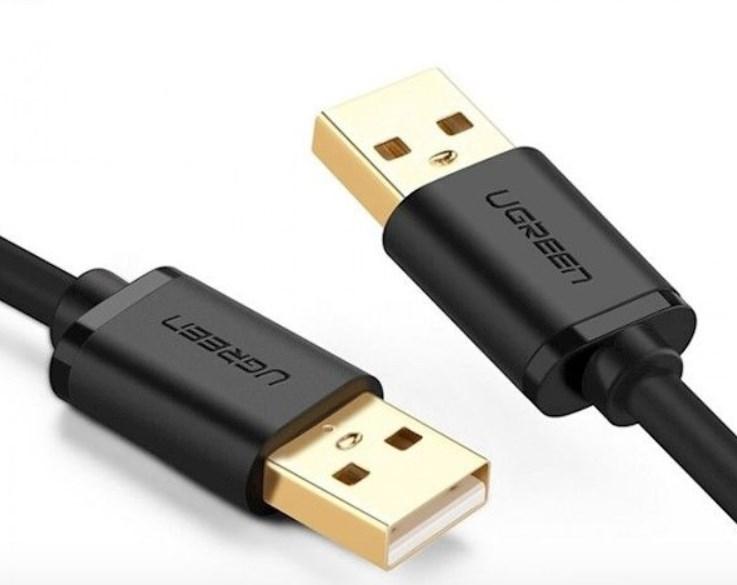 USB-kabel UGREEN USB 2.0 han til han – 2 m – sort med forgyldte stik billede