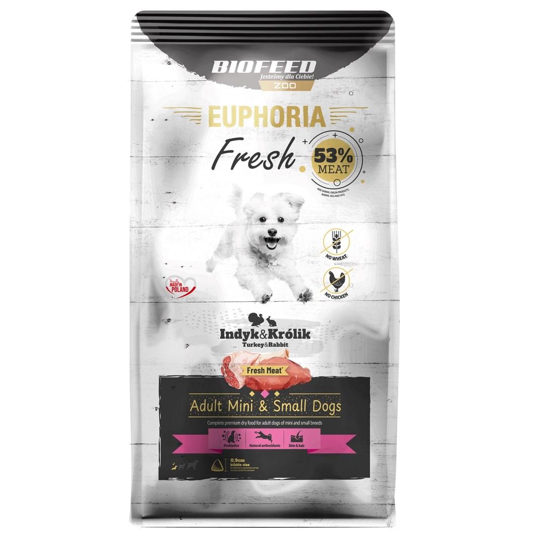Hundefoder tørfoder BIOFEED Euphoria Fresh Adult Mini & Small – kalkun med kanin, 8 kg billede