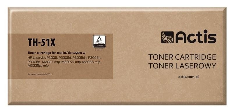 Toner til HP – Actis TH-51X, sort, kompatibel (erstatter HP 51X Q7551X), Standard, 13.000 sider billede