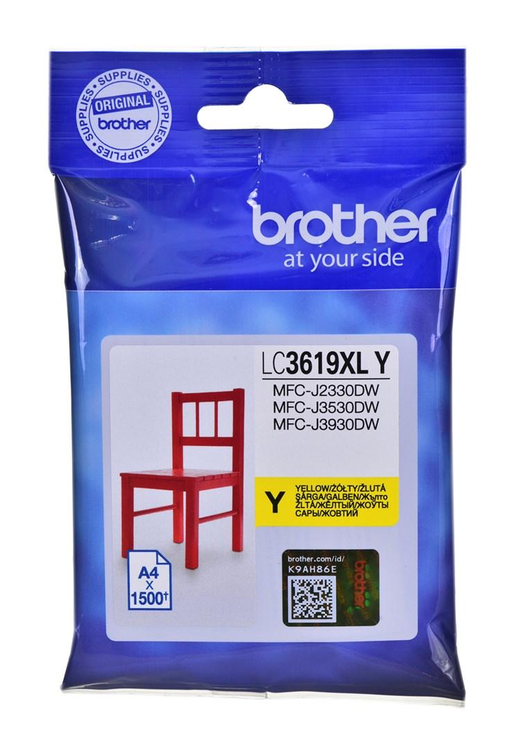 Blækpatron Brother LC-3619XLY gul - original, 1 stk