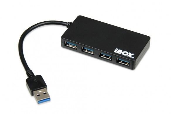 USB-hub 4-porte USB 3.2 Gen 1 – iBox, sort billede