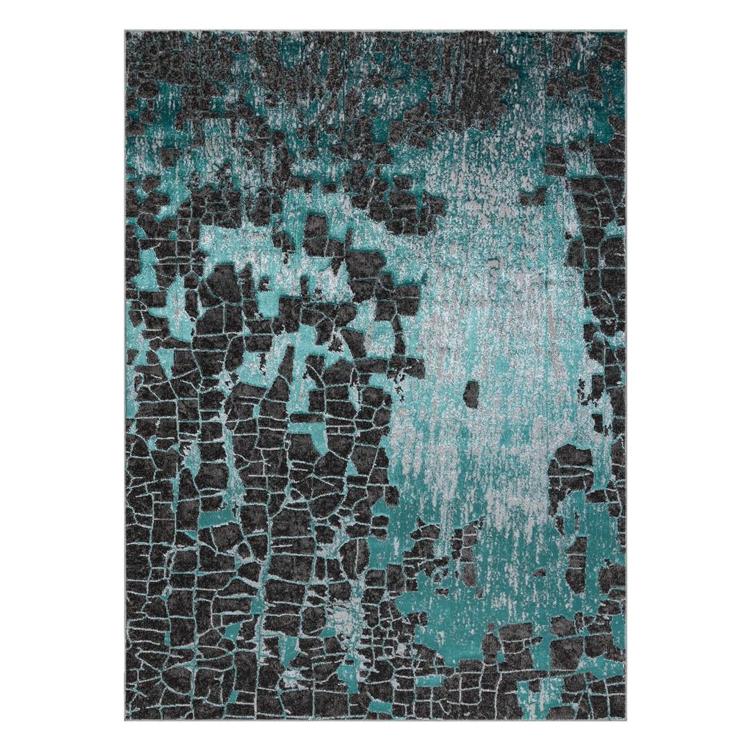 Gulvtæppe - Hakano Welli Vintage 2, havgrøn, 160×220 cm billede