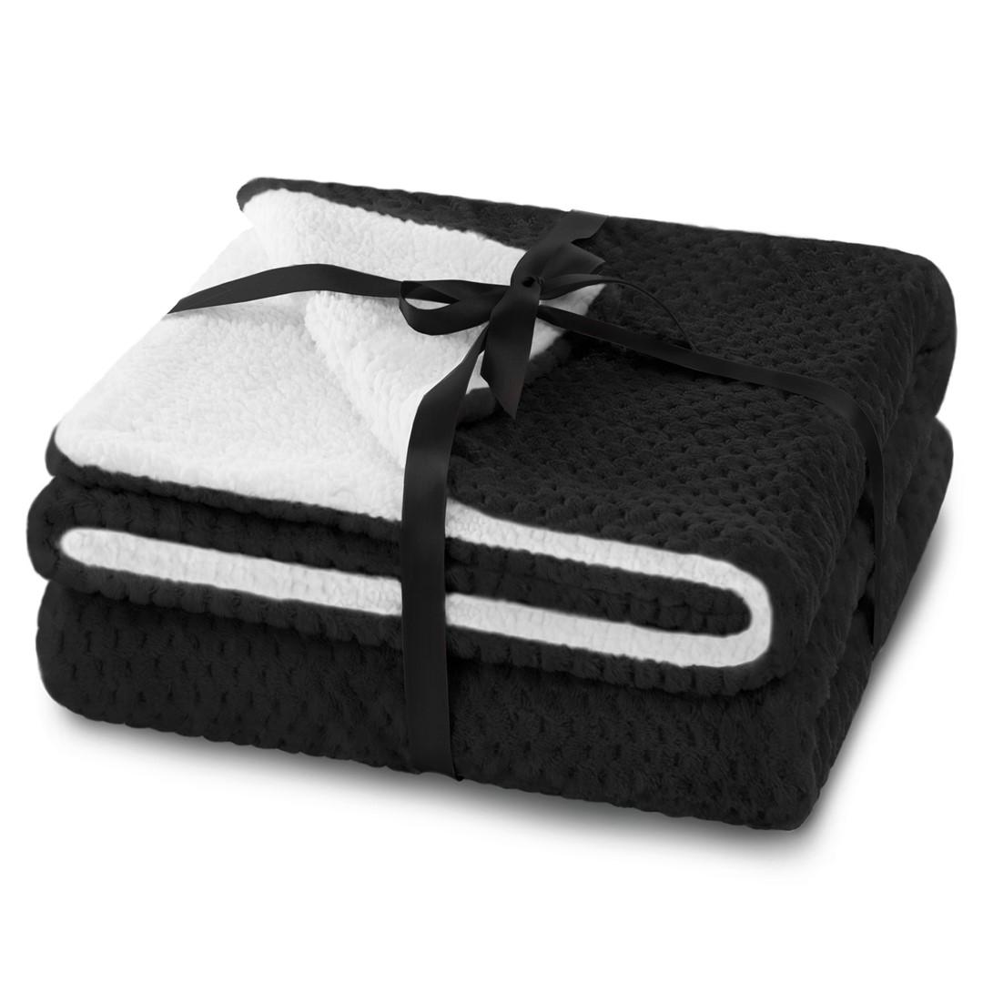 Plaid AmeliaHome Shleepy - sort/hvid, jacquard, 170×210 cm billede