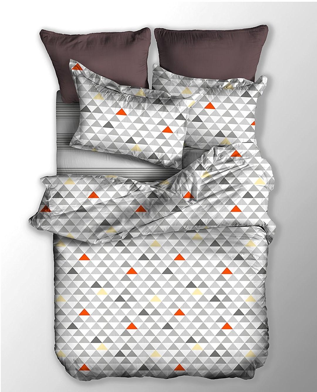 Sengetøj sæt 155x220 cm gråt geometrisk - DecoKing BASIC billede