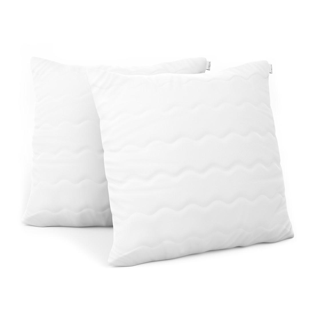 Sovepude 80x80 - AmeliaHome REVE, hvid med bølgemønster (2 stk.) billede