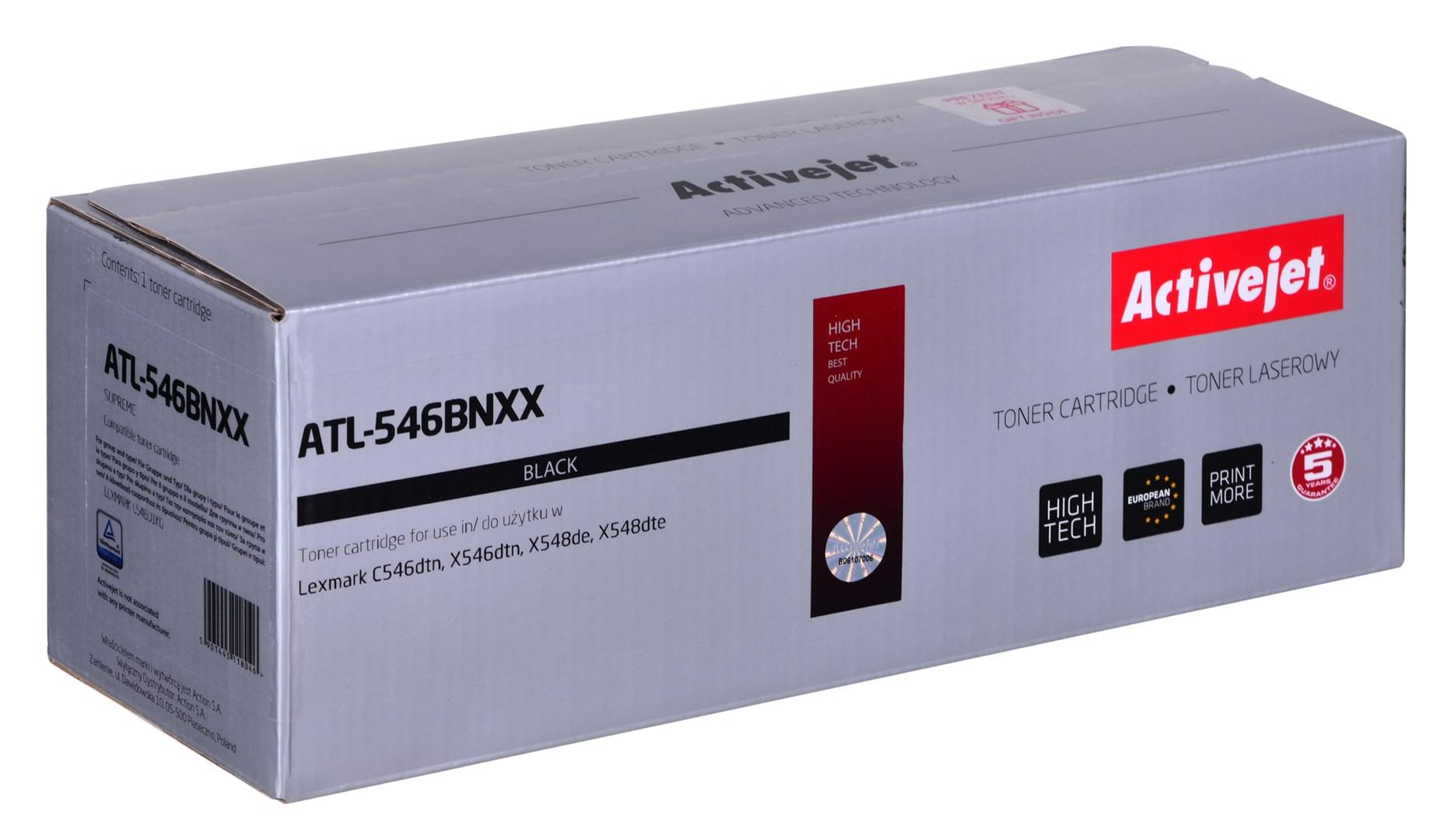 Tonerpatron sort – Activejet ATL-546BNXX til Lexmark (erstatning for C546U1KG, 8.000 sider) billede