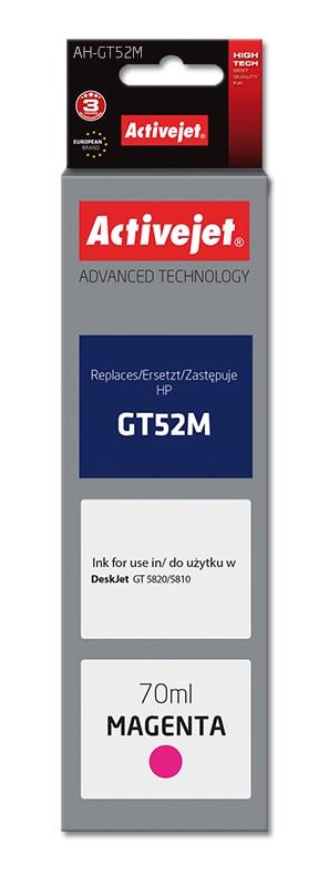 Blæk til printer Activejet AH-GT52M – magenta, 70 ml (erstatter HP GT52M M0H55AE) billede