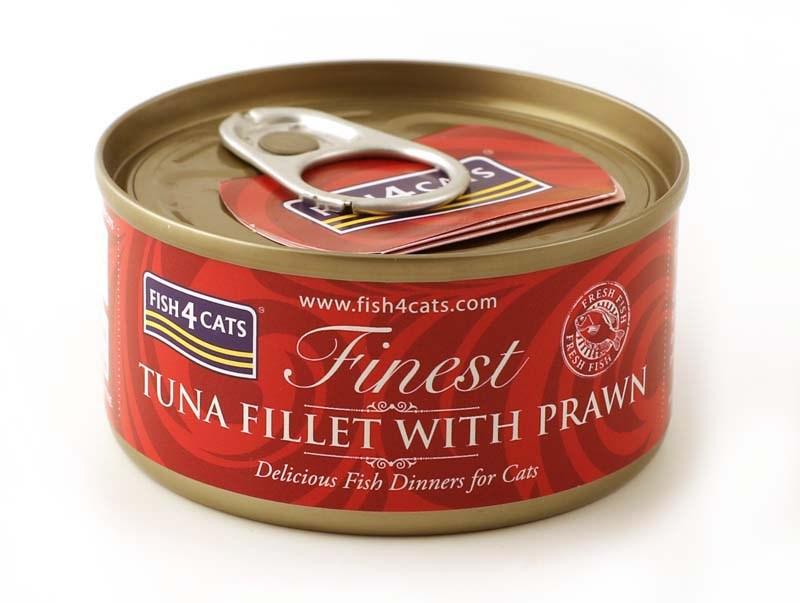 Vådfoder til kat – FISH4DOGS Tuna Fillet with Prawn, 70 g billede