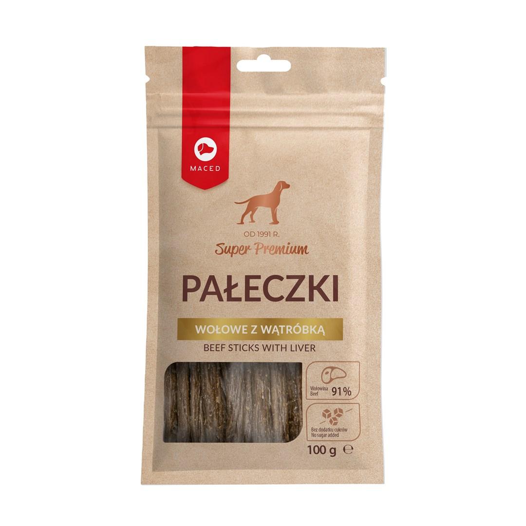 Hundegodbidder – MACED oksepinde med lever, 100 g billede