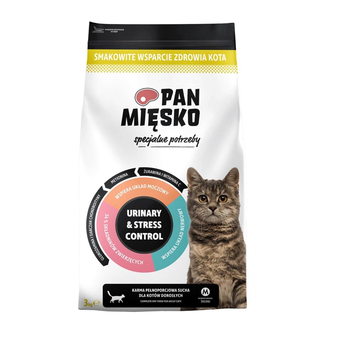 Tørfoder til kat – PAN MIĘSKO Urinary & Stress Control, kalkun, 3 kg billede