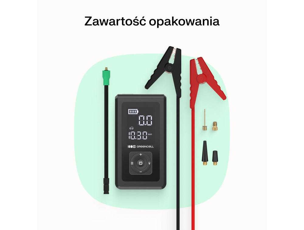 Powerbank med starthjælp Green Cell 8.000 mAh - sort/grøn billede