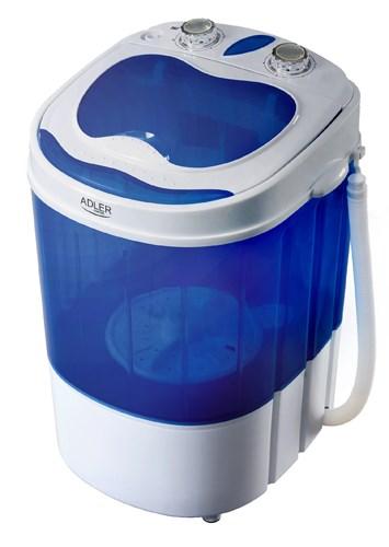 Vaskemaskine topbetjent 3 kg - Adler AD 8051, blå/hvid billede
