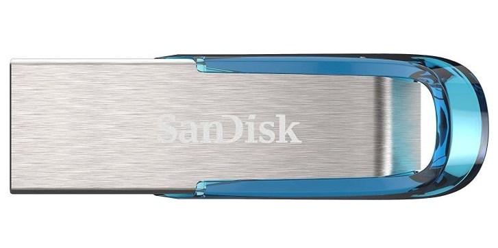 USB stik SanDisk Ultra Flair 64 GB – USB-A 3.2 Gen 1, blå/sølv billede