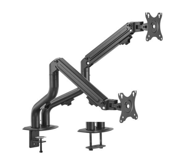 Skærmholder til skrivebord – Gembird dobbelt justerbar arm, 17–32", op til 8 kg billede