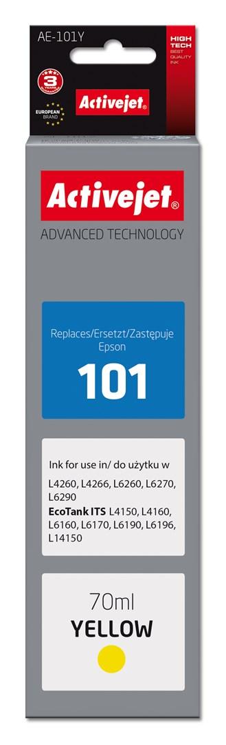 Blæk til printer – Activejet AE-101Y, erstatter Epson 101, gul, 70 ml billede