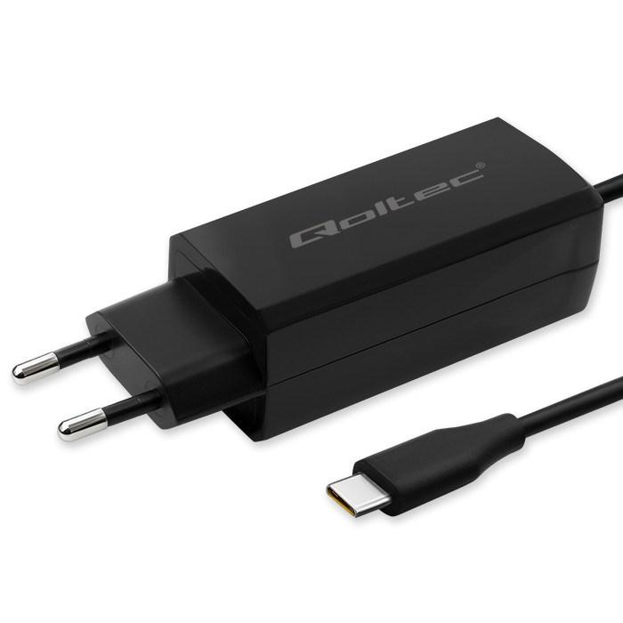Oplader USB-C 65W GaN – Qoltec 52419, 5–20 V, 3–3,25 A billede
