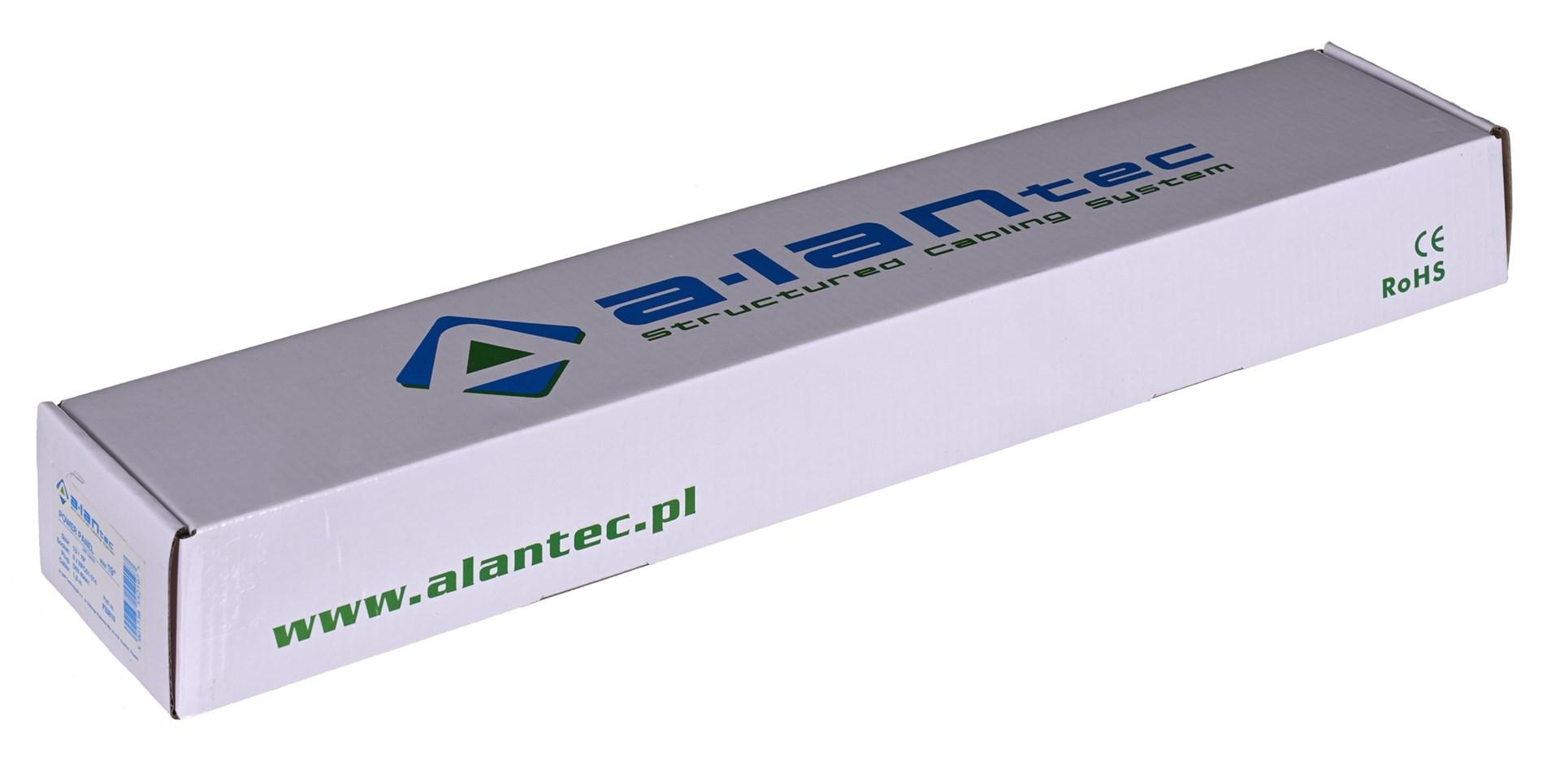 Stikdåse 19" rack – A-LAN, 8 udtag, 230 V, 1,8 m billede