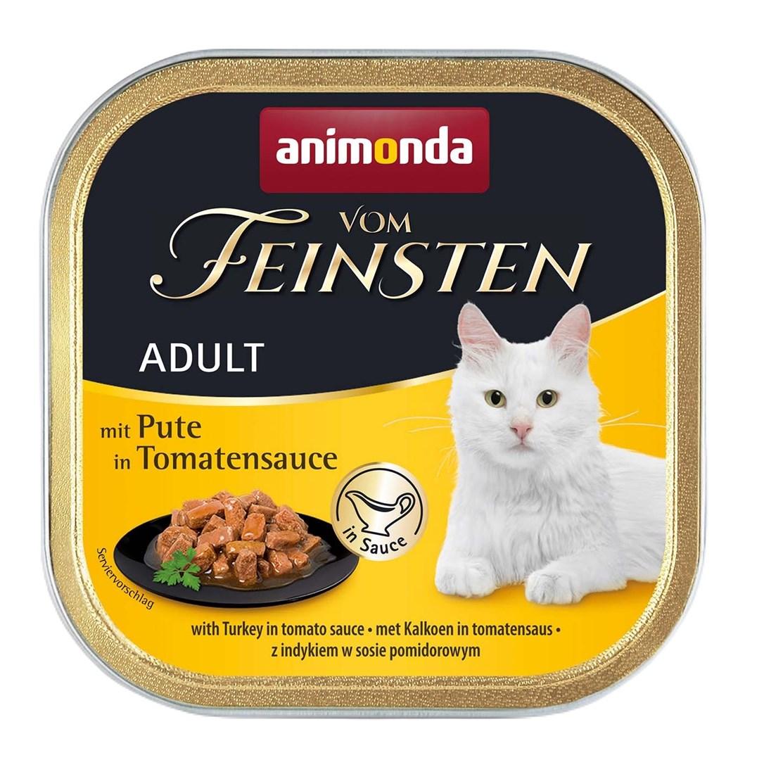 Vådfoder til kat – Animonda Vom Feinsten Adult kalkun i tomatsauce 100 g billede